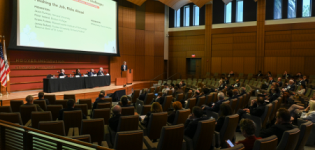 Attendees of Finishing the Job and New Challenges are seen in Hauck Auditorium on May 9, 2025. (Patrick Beaudouin)