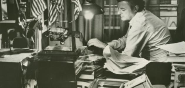 William F. Buckley Jr. at his typewriter