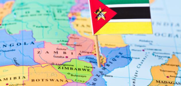 Map and flag of Mozambique stock photo