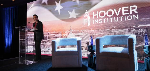 Hoover Institution Director Condoleezza Rice speaks at the Hoover Winter Meeting in Washington, DC, on February 23, 2026. (Eric Draper)