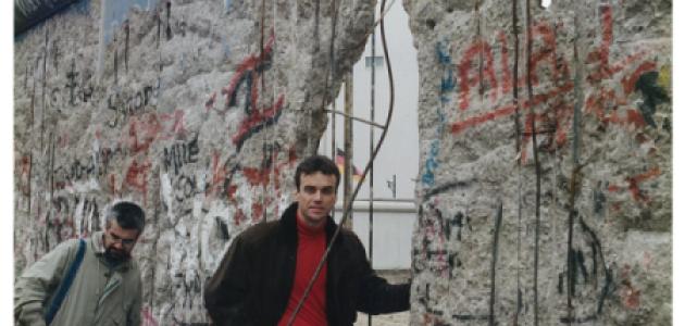 Andrew Nagorski at the Berlin Wall, early 1990, shortly after it fell