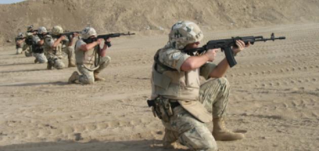 Polish troops at a shooting range.