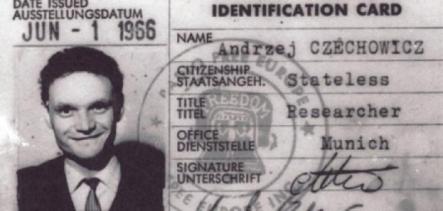 Radio Free Europe identity card of Andrzej Czechowicz (Andrzej Czechowicz Papers, Box 1, Hoover Institution Archives)