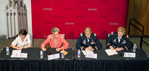 “A Hundred Years Later: Women and War Today” featured panelists Gil-li Vardi, Sarah Chayes, Colonel Jennifer G. Buckner, and Colonel Tracey Roou.