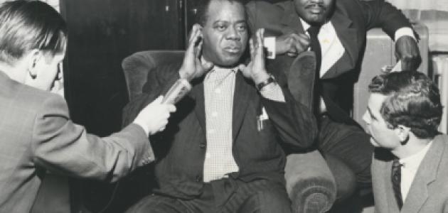 Louis Armstrong visits with Radio Liberty reporters