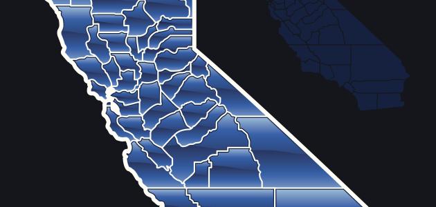 Blue map of California