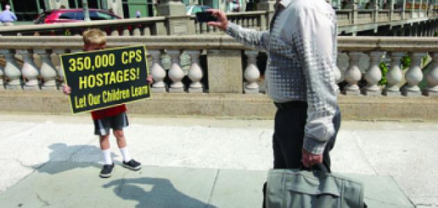 young child with sign