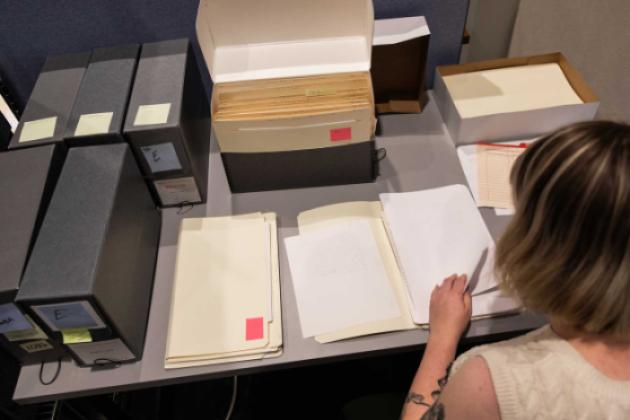 Description team member processing a collection