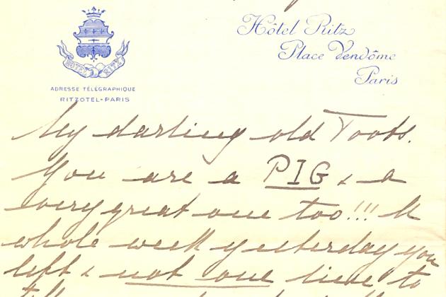 Handwritten letter on yellow paper from Grand Duchess to Princess Nina
