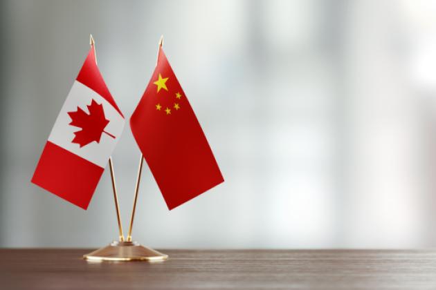 China and Canada Flags