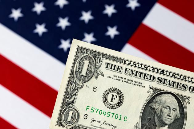 American Flag with Dollar Bill
