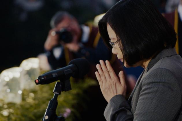 Caption: Taiwan's first woman President, Tsai Ing-wen, in a scene from "Invisible Nation," directed by Vanessa Hope. Photo: Laura Hudock. Courtesy: Invisible Nation.