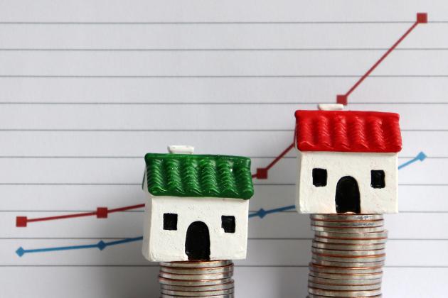 Housing price rising stock image
