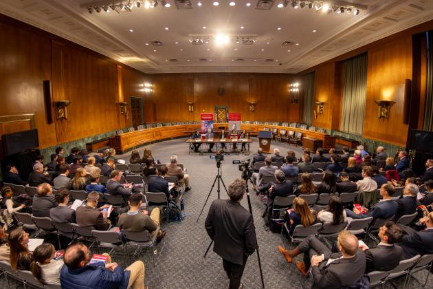 Stanford and Hoover Institution contributors to the Stanford Emerging Technology Review are seen on Capitol Hill on February 25, 2025. (DMV Productions)