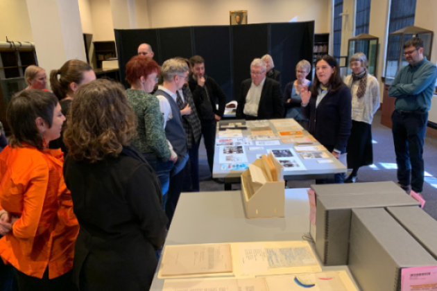 Katharina Friedla presenting archival material 