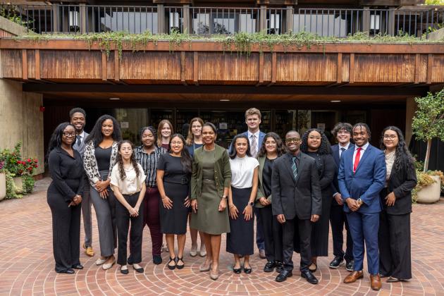 AFC Fellows are seen with Hoover Institution Director Condoleezza Rice on October 1, 2025. (Daniel Beck)