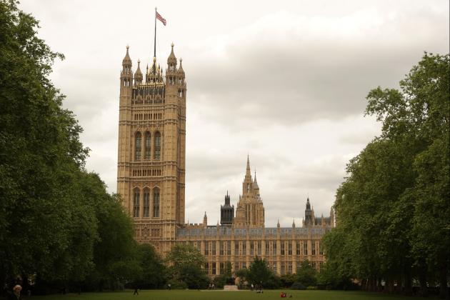 The Union Jack Flies Above London's Houses Of Parliament
