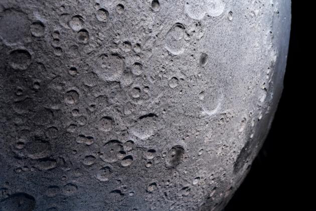 Detail of moon model, close up - stock photo