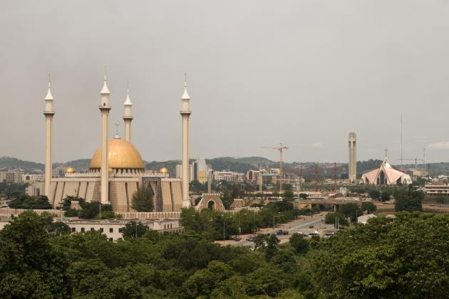 Abuja city of mixed religion stock photo