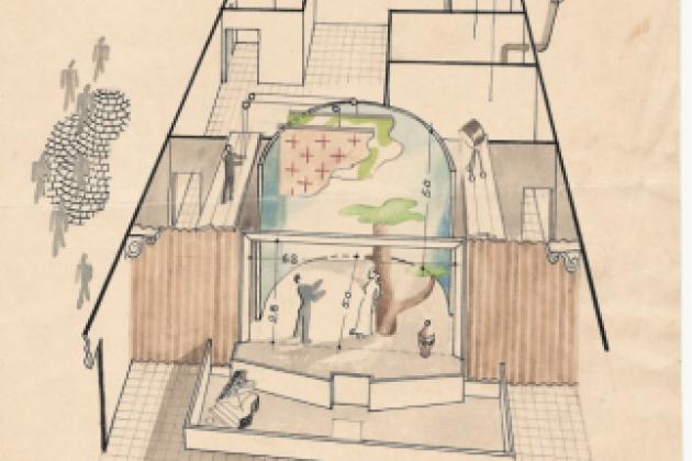 Plan of the camp theater (Jan Jasiewicz Papers, Hoover Institution Archives)