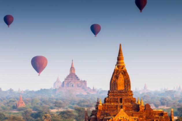 Hot air ballons in Bagan, Myanmar