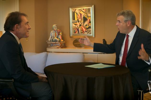 Wynn Resorts owner Steve Wynn is interviewed by Peter Robinson