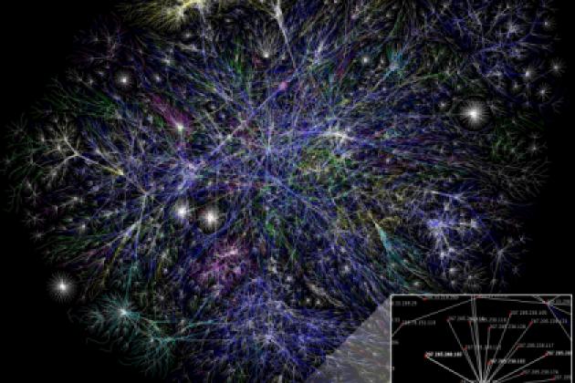 Partial map of the Internet based on the January 15, 2005 data found on opte.org