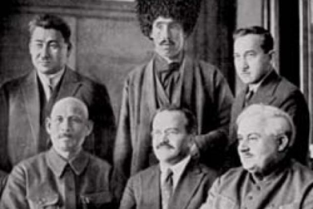 Soviet premier Vyacheslav Molotov and Uzbek party leaders