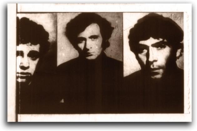 Microfilmed images from a KGB dossier show, left to right, Akop Stepanian, Stepan Zatikian, and Zaven Bagdasarian.