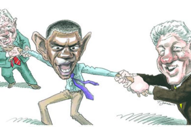 Carter, Obama, and Clinton cartoon