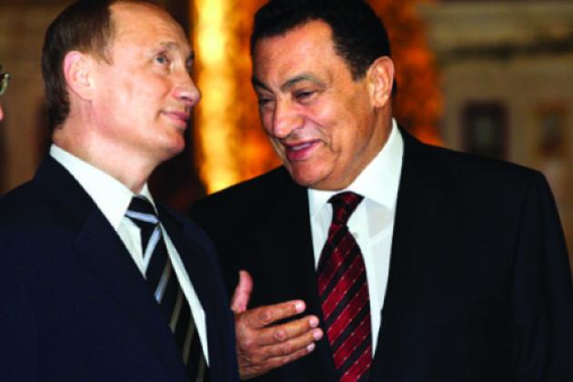 Egyptian President Hosni Mubarak and Vladimir Putin
