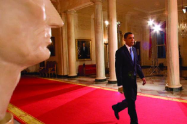 President Obama walking