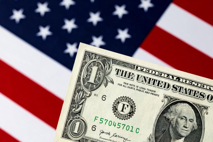 American Flag with Dollar Bill