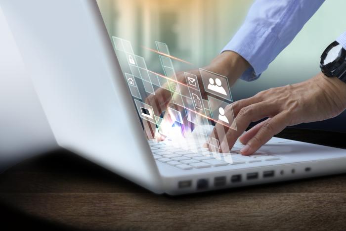 Person checking on facts on a computer