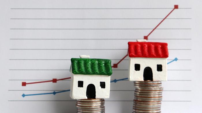 Housing price rising stock image