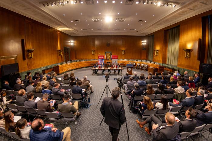 Stanford and Hoover Institution contributors to the Stanford Emerging Technology Review are seen on Capitol Hill on February 25, 2025. (DMV Productions)