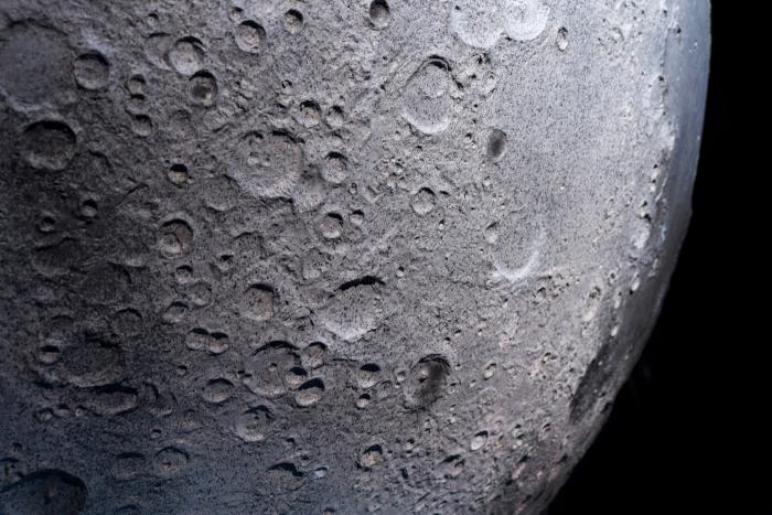 Detail of moon model, close up - stock photo