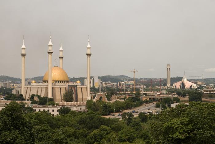 Abuja city of mixed religion stock photo