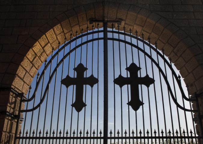 Mor Gabriel Syriac Monastery near Midyat town, southeastern Turkey - stock photo