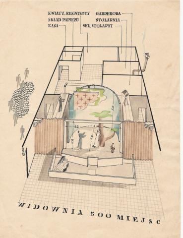 Plan of the camp theater (Jan Jasiewicz Papers, Hoover Institution Archives)