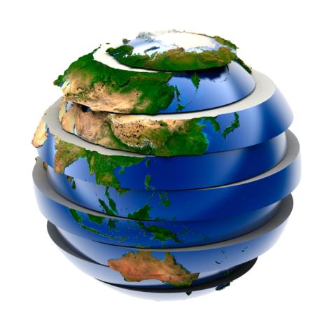 The globe in slices