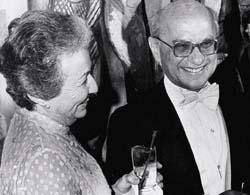 Rose and Milton Friedman at the Nobel ball, 1976