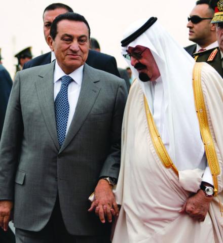 Saudi King Abdullah, right, and then-president Hosni Mubarak of Egypt