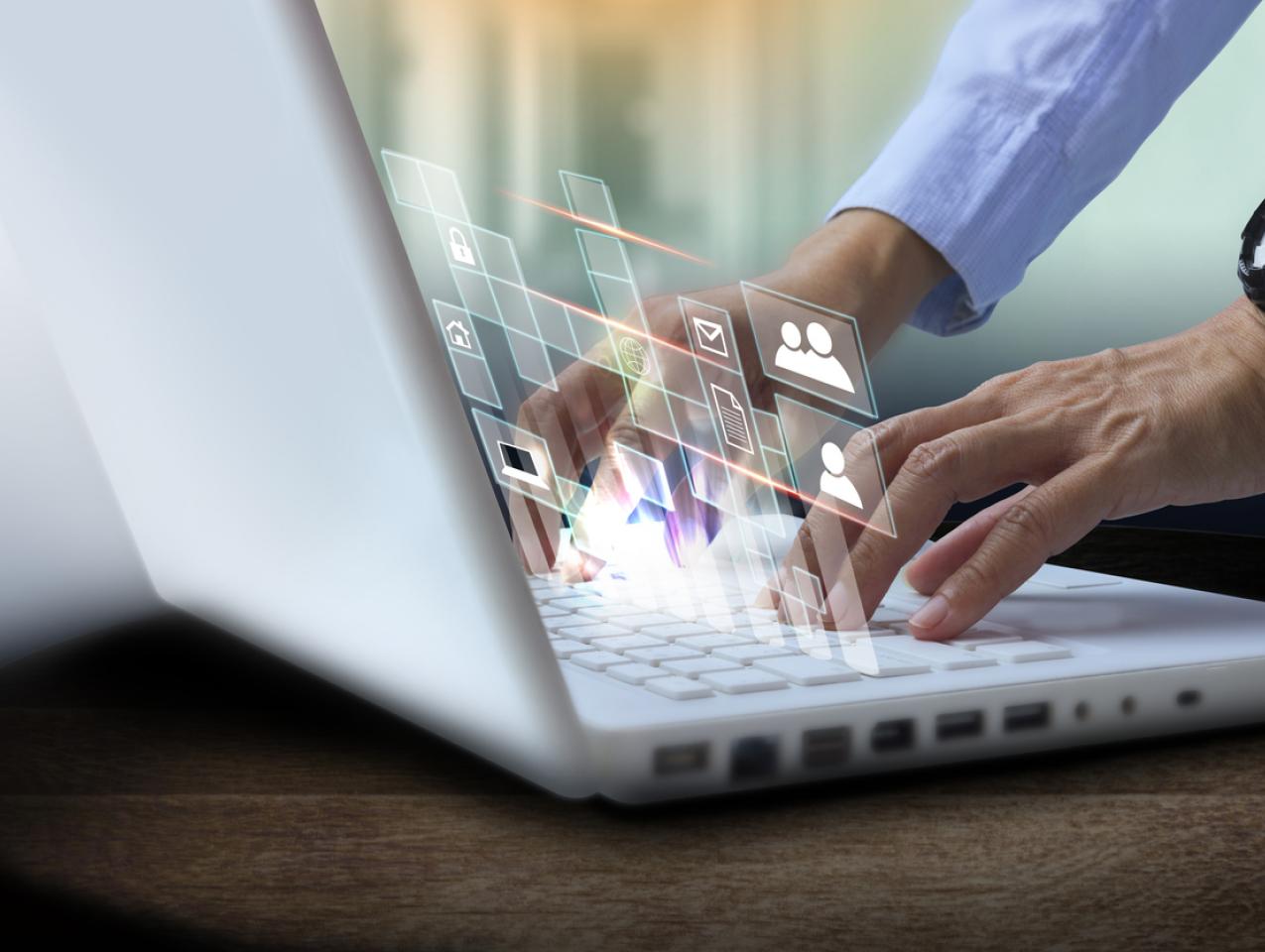 Person checking on facts on a computer