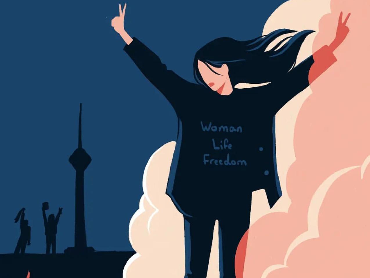  "Woman Life Freedom" - a poster by baharillu. © @baharillu 