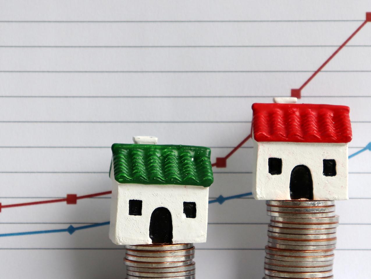 Housing price rising stock image