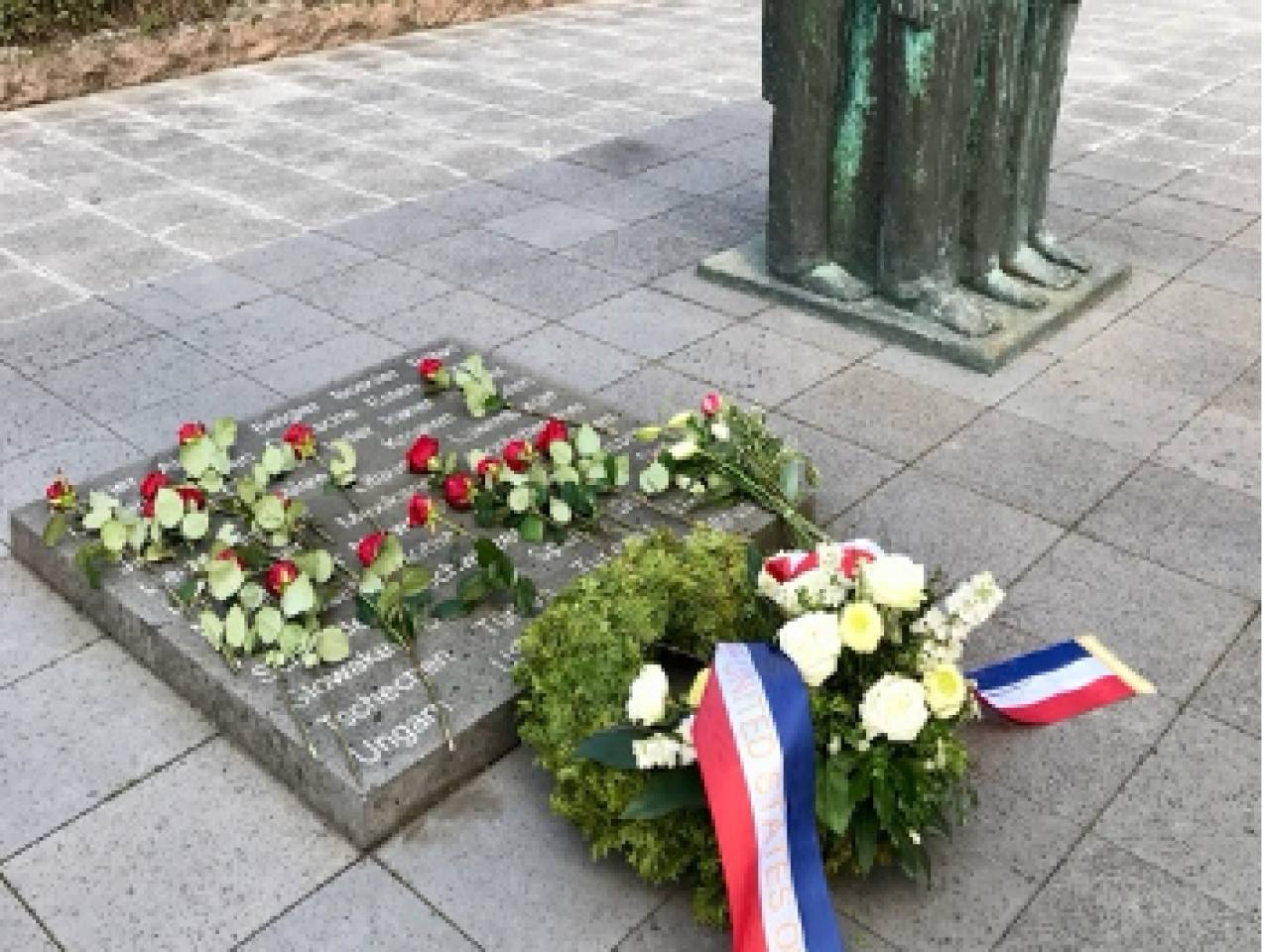 The Mittelbau-Dora Concentration Camp Along With Commemorative Wreath From The US Consulate On Behalf Of American People