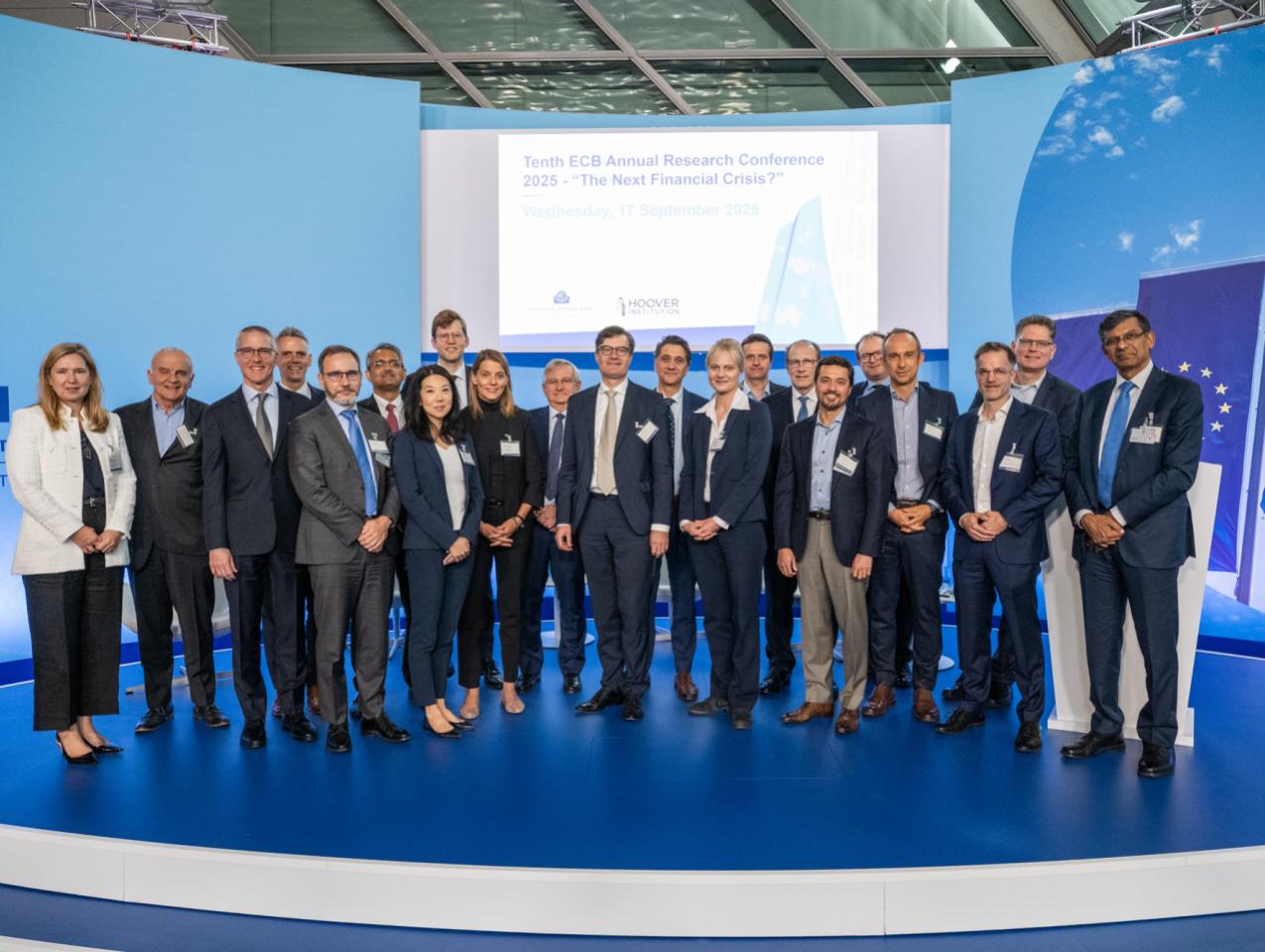 Scholars from across the United States and European Union participated in the Tenth Annual ECB Research Conference on “The Next Financial Crisis?,” organized jointly with the Hoover Institution. Photo credit: Andrej Hanzekovic/ECB