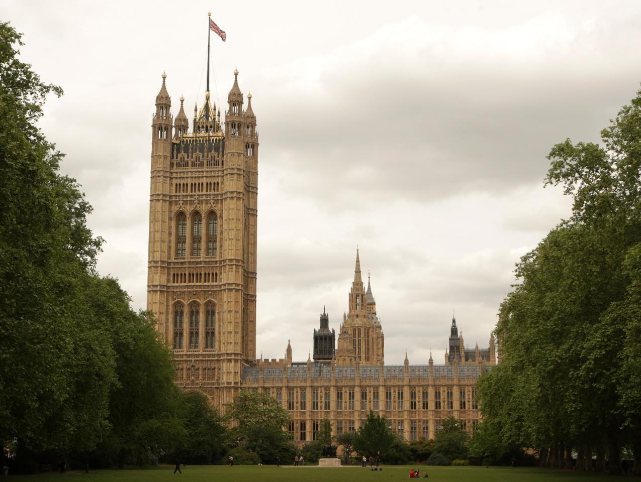 The Union Jack Flies Above London's Houses Of Parliament