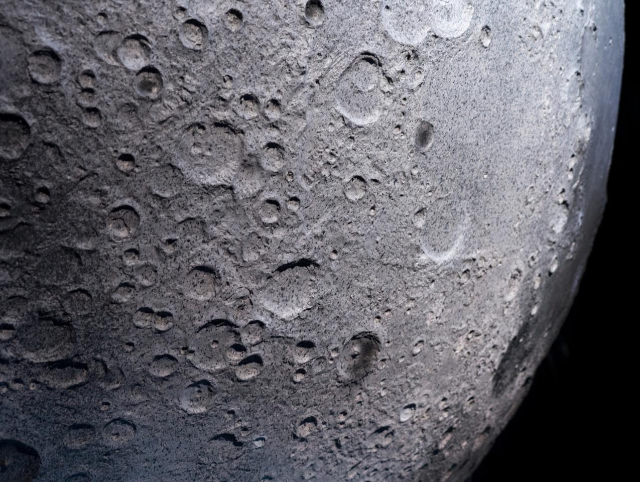 Detail of moon model, close up - stock photo